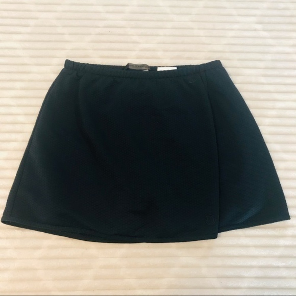 Nike Sphere Navy Blue textured Print Faux Wrap Skort Pockets Skirt Shorts Medium